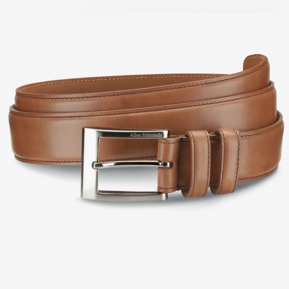 Allen Edmonds Brown Leather Wide Basic Dress Belt - image 1